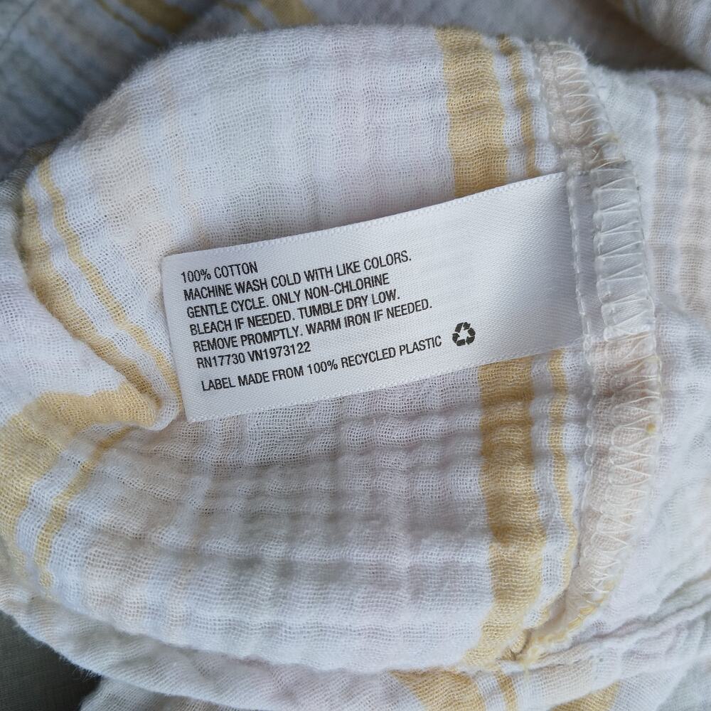 Universal Thread Super Soft Cotton Button-up Shirt M white yellow stripes LS - Picture 8 of 14